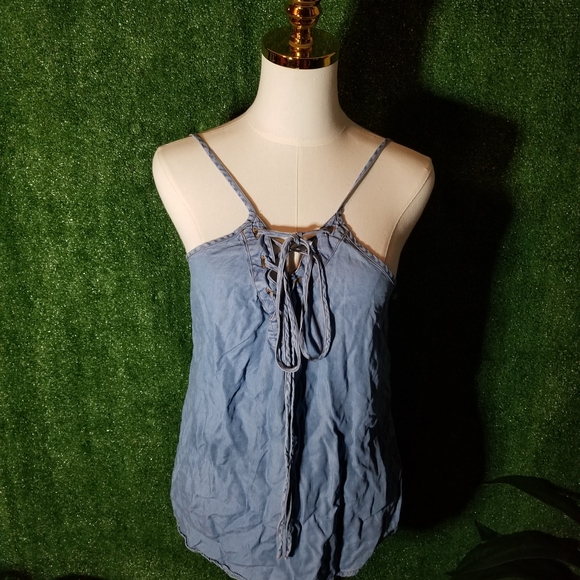 Women's Blue Spaghetti Strap Top - Picture 1 of 3